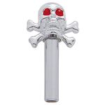 United Pacific 70029 Chrome Skull Door Lock Knobs – Pack of Two