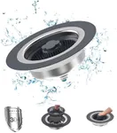 JOYSAND Upgraded 3 in 1 Kitchen Sink Drain Strainer and Stopper Combo,Stainless Steel Pop-up Sink Stopper with Strainer Basket, Fast Drainage Kitchen Sink Plug for US Standard 3-1/2" Drain