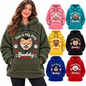Pet Pouch Hoodie with Name Personalized Dog Cat Carrier Thick Fleece Hoodie | Custom Pet Pouch Winter Clothes for Carry Small Dogs & Cats Kangaroo Pouch Hoodie Christmas Holiday Party Gifts for Pet Owner