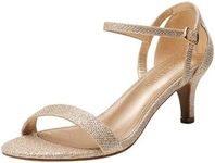 DREAM PAIRS Women's Lexii Fashion Stilettos Open Toe Pump Heel Sandals,Size 6,Gold Glitter,LEXII