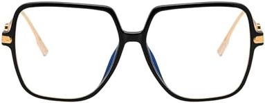 KAEOISFU Oversized Square Reading Glasses for Women, Fashion Large Blue Light Blocking Computer Readers, Ladies Big Frame Anti Eyestrain Eyeglasses Suitable for People with Large Faces