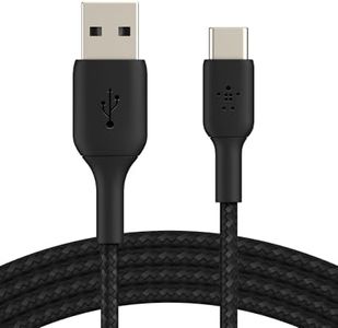 Belkin BoostCharge Cavo USB-C intrecciato, Cavo da USB-C a USB-A, Cavo USB Type-C per iPhone 16/15, Plus, Pro, Pro Max, Samsung Galaxy S24, Pixel, iPad Pro, Nintendo Switch e altri ancora, 1 m, nero
