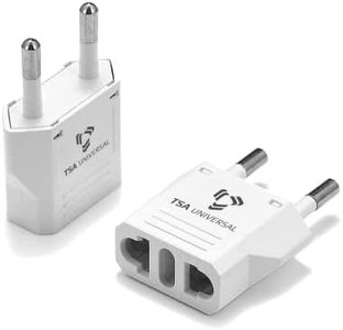 United States to Iceland Travel Power Adapter to Connect North American Electrical Plugs to Icelandic Outlets for Cell Phones, Tablets, eReaders, and More (2-Pack, White)