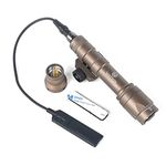 SBGJMY M600C Tactical Airsoft Torch Flashlight with Pressure Pad and Tail Button Switch 600 Lumen Rifle Torch for 20mm Picatinny Rail System (Tan)