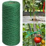 ecofynd Garden Twine, 50 Mtr 2mm Green Plant Ties, Strong Jute Twine String for Climbing Plants, Tomatoes, Crafts and Decoration, Trellising Wire for Home (2mm, 50 Meters, Dark Green)