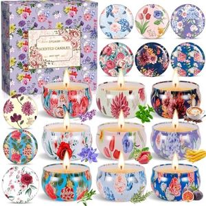ZPQAODI Velas Aromáticas para Mujer 9 Packs,Perfumadas de Aromaterapia Cera de Soja Regalo Decorativas,Ideas Regalo Mujer,Aromaterapia,Velas Perfumadas Para Regalo Día de la Madre Cumpleaños Yoga