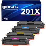 201X 201A Toner Cartridges 4 Pack Compatible Replacement for HP 201A 201X CF400X CF401X CF402X CF403X Color Pro MFP M277dw M252dw M277c6 M277 M252 Series Laser Printer Ink Black Cyan Magenta Yellow