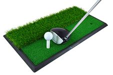 ME AND MY GOLF Dual Turf Golf Hitting Mat - Includes Instructional Training Videos, Black