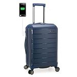 Traveler's Choice Pagosa Indestructible Hardshell Expandable Spinner Luggage, Navy, 22 Inch