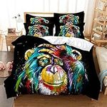 LANGQUN Cot Bed Duvet Cover Set Colorful Gorilla Soft Easy Care Duvet Cover Quilt Bedding Set With Pillowcases Zipper Closure - Baby Single（100x135）