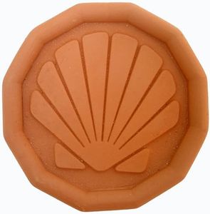 JBK Pottery Terracotta Brown Sugar Saver – Handmade Terra Cotta Sugar Keeper with Decorative Discs – Food-Safe Brown Sugar Keeper, Made in the USA - Sea Shell