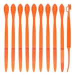 10pcs Orange Peeler Tool, Long Handle Serrated Citrus Peel Cutter Easy Hold Plastic Vegetable Lemon Slicer Fruit Opener Remover Kitchen Gadget Chef Tools