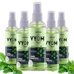 Vyom India Hand Sanitizer Spray, 70% Alcohol Based Hand Sanitizer Liquid, Herbal Mint Sanitizer Spray, Anti Bacterial & Skin Friendly - 100ml (Pack of 5)