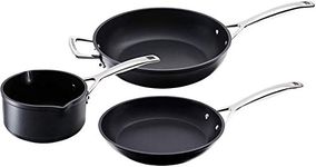 Le Creuset Toughened Non-Stick Cookware Set-3 Pieces, 16, 24, 26 cm, Aluminium, Black, 51804000010002