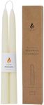 AGLARY 9" White Beeswax Taper Candles,2PCS Handmade Natural Candles,Dripless and Smokeless，9-Hour Burn Time.