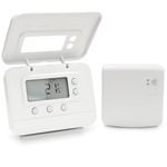 Adept-Honeywell Wireless Programmable Thermostat Replacement for CM927 CM921 CM727 CM721 CMS927B1049 with Relay Box Central Heating Programmer - White