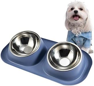 Dog Bowls Tilted Anti Spill Pet Feeder Bowl Removable Double Stainless Steel Food and Water Bowl Set Non Slip Easy to Clean Dog Dish