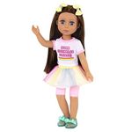 Glitter Girls – 14-Inch Poseable Fashion Doll Kika – Brown Hair & Blue Eyes – Ice Cream Outfit – Rainbow Skirt & 2 Hair Bows – Toys, Clothes, and Accessories for Kids Ages 3+ – Kika