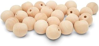 Unfinished Wood Ball Knobs 1 inch for Kitchen Cabinet Knobs, Drawer Knobs, Dresser Knobs and Crafts, Pack of 25, by Woodpeckers