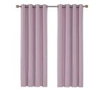 Deconovo Nursery Decoration Thermal Insulated Blackout Curtains Material Window Treatments Room Darkening Top Eyelet Curtains for Bedroom 52"x 72" Baby Pink 1 PAIR