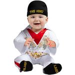 Rubies Elvis Onesie Costume, White, Newborn