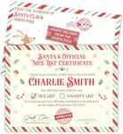 Honeyplum Santa Nice List Certificate With Magically Designed Envelope - Printed on Premium Ivory Parchment Paper