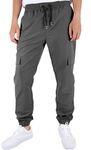 ITALYMORN Mens Woven Joggers with Cargo Pockets Lightweight Summer Pants Quick Dry (M, Stone Grey)