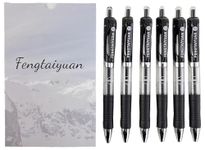 Fengtaiyuan AD10P18x6, Retractable Gel Pens, 1.0mm, Black Ink, Bold Point, Writting Smooth, 6 Pack (AD10P18x6)