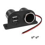 MEIRIYFA Dual USB Cigarette Lighter Socket Power Outlet Car Charger, 3.1A Dual USB + Cigarette Lighter 12/24V Power Adapter Replacement for Vehicle Truck SUV Motorcycle Boat