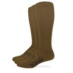 Wrangler Mens Ultra Dri Seamless Toe Western Boot Socks 3 Pair Pack, Coyote, Large