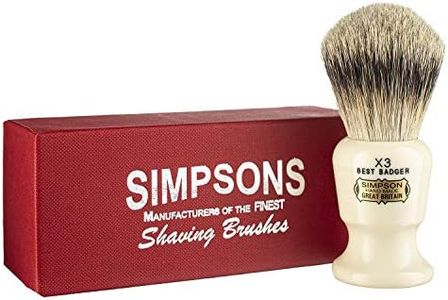 Commodore Best Badger Brush- Simpson Shaving Brushes - Faux Ivory Handle (X3 Best)