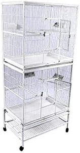 A and E Double Stack Flight Bird Cage Platinum