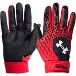 Under Armour Boys' Youth Clean Up Baseball Gloves, (001) Black/Red/White, Medium