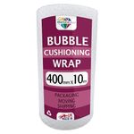 Bubble Cushioning Wrap for Packaging and Mailing, Heavy Small Air Bubbles, 400mm x 10m Roll, Packing or Storage (400mm x 10m)