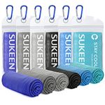 Sukeen Cooling Towels 6 Pack, Microfibre Cool Towel, Quick Dry Towel Cold Towel Chilly Towels, Soft Breathable Ice Towel Cool Towel for Sports, Yoga, Beach, Camping, Golf Towel, Gym Towel (40"x12")