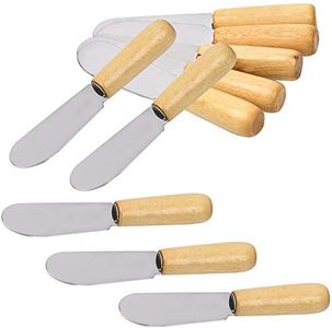 Wood Handle Butter Spreader, 4 Inch, SourceTon Sandwich Cream Cheese Condiment Knives, Set of 10