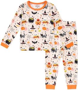 pureborn Kids Viscose from Bamboo Pajamas Set Halloween Witch 6-7Y