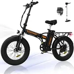 HITWAY Electric Bike for Adults, 20" x 4.0 Fat Tire Ebike with 750W Motor, 48V/15Ah Foldable Electric Bicycle, E Bike Long Range for Mountain Beach Snow, 7-Speed, UL2849 Certified