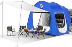 Versatile SUV Camping Tent with Spacious Awning, 4000mm Waterproof Car Shelter, Sleeps Up to 4 People - Essential Camping Accessories, Easy Setup for Backpacking, Travel, Hiking, Outdoor (Blue)