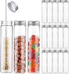 15 Pcs Plastic Test Tubes with Cap (110ml) – 32x140mm Gumball Tubes as Storage Containers Comes with A Brush for Bath Salt Container, Candy Storage, Candy, Beads, Home & Party Decor