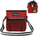 PetAmi Dog Treat Pouch, Pet Treat Pouch for Training, Dog Walking Bag Holder for Kibbles, Pet Food Toy, Dog Trainer Essentials Supplies, Poop Bag Dispenser, 3 Ways to Wear (Red)