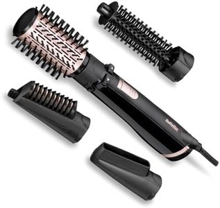BaByliss AS200E Brush & Style Ionic rotating hot air brush set, 1000 watts, 4 attachments, black, 5-piece set