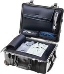 PELI 1560LOC Watertight Laptop Case, IP67 Rated, 73L Capacity, Made in US, With Detachable Computer Sleeve and Accessories Pouch, Black