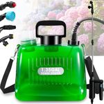 Battery Powered Garden Sprayer with 4 Mist Nozzles, Electric Sprayer in Lawn and Garden, 1.35 Gallon Backpack Sprayer with Retractable Wand, Pump Sprayer with Adjustable Shoulder Strap