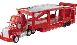 Mattel Disney and Pixar Cars Mack Hauler, 13-inch Toy Transporter Truck with Ramp & Carry Storage for 12 Vehicles