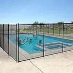 YITAHOME Pool Fence for Above Ground Pools 4 x 12FT Mesh Pool Safety Fence Outdoor Swimming Backyard Garden Pool Fencing, Black