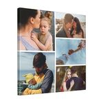 Custom Canvas Prints with Your Photos Customized Collage Poster Prints Personalized Custom Picture Poster for Pet,Family Gifts for Mom,Men,Women 5 Photos Square