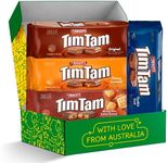 Tim Tam Cookies Care Package Gift Set - 4 Pack Full - Arnott's Tim Tam Original Chocolate Cookies with Chewy Caramel, Original, Double Chocolate & Salted Caramel Chocolate Filling Austalian Cookies in