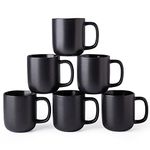 AmorArc 14oz Coffee Mugs Set of 6, Ceramic Coffee Mugs with Large Handle & Wavy Rim for Latte/Hot Cocoa/Tea, Stylish Coffee Mugs for Men Women. Oven,Dishwasher&Microwave Safe, Dark Gray
