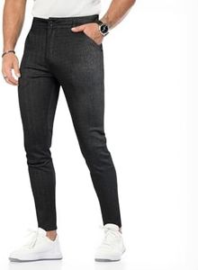 GINGTTO Black Dress Pants for Men Slim Fit,Mens Formal Pants Stretch Flat Front Chino Pants Men 30x30